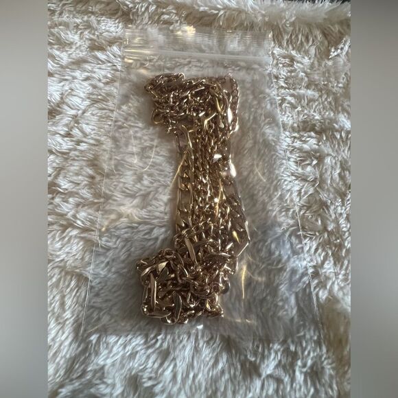 NEW NATASHA 3 Layer Gold Tone Necklace Lobster Clasp - Picture 4 of 5